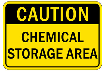Chemical storage sign and labels