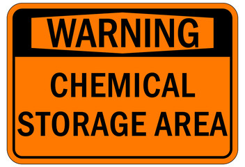 Chemical storage sign and labels