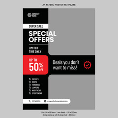 Special offer and mega sale flyer or poster vector design template