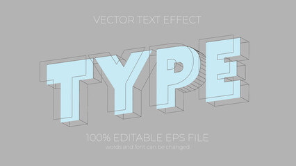 Cool typel text effect style, EPS editable text effect