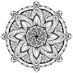 Black line drawings, Circle stripes for coloring.