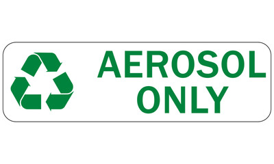 Recycle sign and labels recycling aerosol