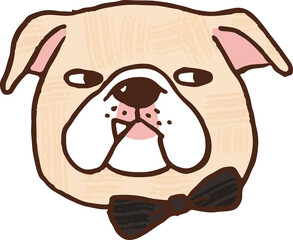 Hand Drawn Funny Bulldog Face