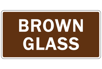 Recycle sign and labels  glass bottle jars recycling brown glass