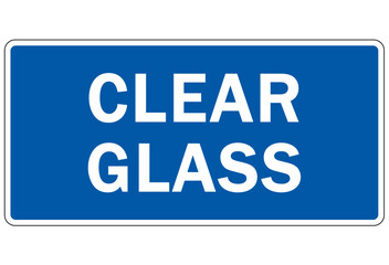 Recycle sign and labels  glass bottle jars recycling clear glass