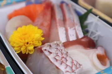 日本の刺身のクローズアップ