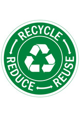Recycle sign and labels reduce reuse recycle