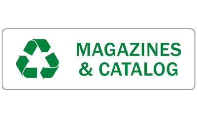 Recycle sign and label, recycling newspaper,