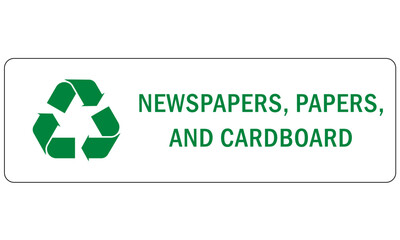 Recycle sign and label, recycling newspaper,