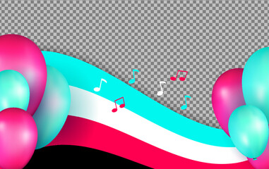 Red and blue balloons vector with image space premium vector