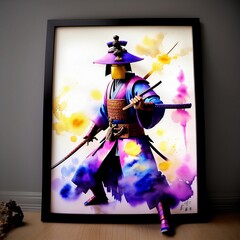 Art works on the theme of samurai of Japan, fantasy, abstraction, AI