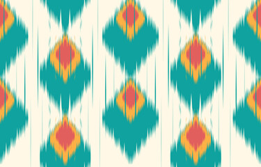 Ethnic abstract ikat art. Fabric Morocco, geometric ethnic pattern seamless  color oriental. Background, Design for fabric, curtain, carpet, wallpaper, clothing, wrapping, Batik, vector illustration