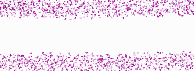 Obraz na płótnie Canvas White background with pink confetti butterflies.