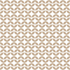 Beige mod quatrefoil vector seamless pattern background. White and beige Moroccan lattice print. repeating pattern tile included.