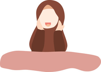 islamic Cartoon Holding Banner