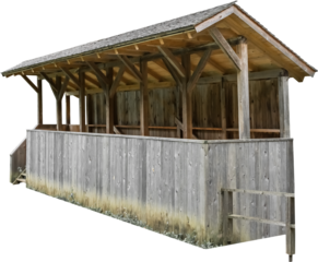 Isolated PNG cutout of wooden medieval stands on a transparent background, ideal for photobashing, matte-painting, concept art