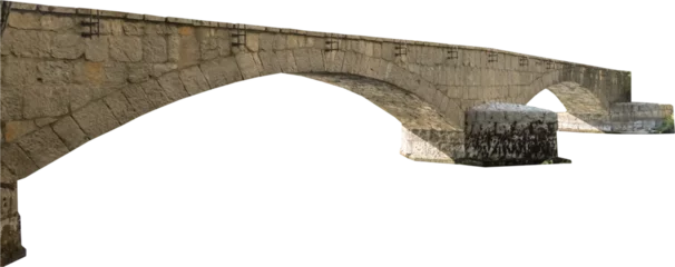 Foto op Canvas Isolated PNG cutout of a medieval stone bridge on a transparent background, ideal for photobashing, matte-painting, concept art © NomadPhotoReference