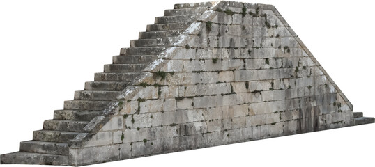 Isolated PNG cutout of French medieval stairs on a transparent background, ideal for photobashing, matte-painting, concept art