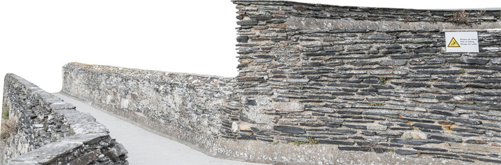 Isolated PNG cutout of medieval ramparts path on a transparent background, ideal for photobashing, matte-painting, concept art