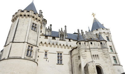 Isolated PNG cutout of French medieval castle on a transparent background, ideal for photobashing, matte-painting, concept art © NomadPhotoReference