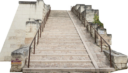 Isolated PNG cutout of French medieval stairs on a transparent background, ideal for photobashing, matte-painting, concept art © NomadPhotoReference