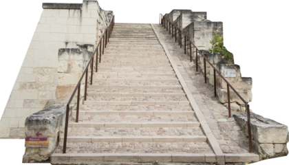 Isolated PNG cutout of French medieval stairs on a transparent background, ideal for photobashing, matte-painting, concept art