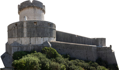 Isolated PNG cutout of a rampart of a medieval fort on a transparent background, ideal for photobashing, matte-painting, concept art
