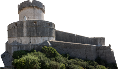 Isolated PNG cutout of a rampart of a medieval fort on a transparent background, ideal for photobashing, matte-painting, concept art
