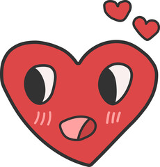 cartoon of heart, heart icon.