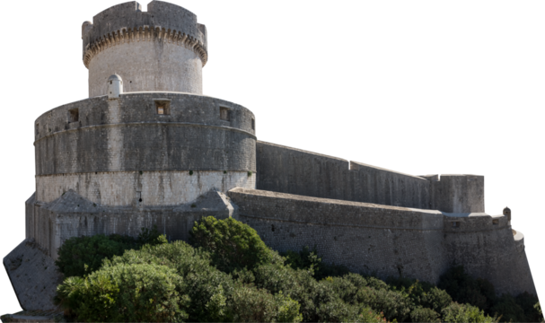 Isolated PNG cutout of a rampart of a medieval fort on a transparent background, ideal for photobashing, matte-painting, concept art
