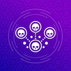 Botnet vector icon, network with bots