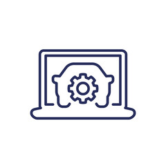 car diagnostics and maintenance line icon