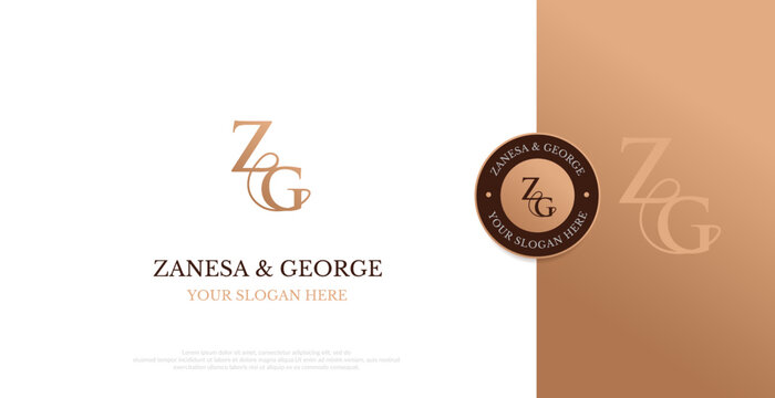 Wedding Logo Initial ZG Logo Design Vector