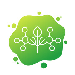 plant-based protein icon, line design