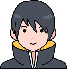 Cover clothes man boy avatar User person people cute Colored Outline Style
