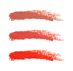 Color swatch smears of lipstick.