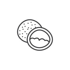 Sesame balls line icon. linear style sign for mobile concept and web design. Chinese fried sesame balls outline vector icon.