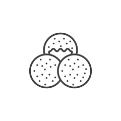 Sesame balls line icon. linear style sign for mobile concept and web design. Chinese fried sesame balls outline vector icon.