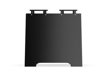 Blank PVC A-frame sandwich boards for design mock up and presentation. white blank 3d render illustration.