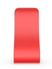 Blank S-Shaped Fabric Tension Banner Stands with Arc Angle Top Floor Banner Stand. 3d illustration.