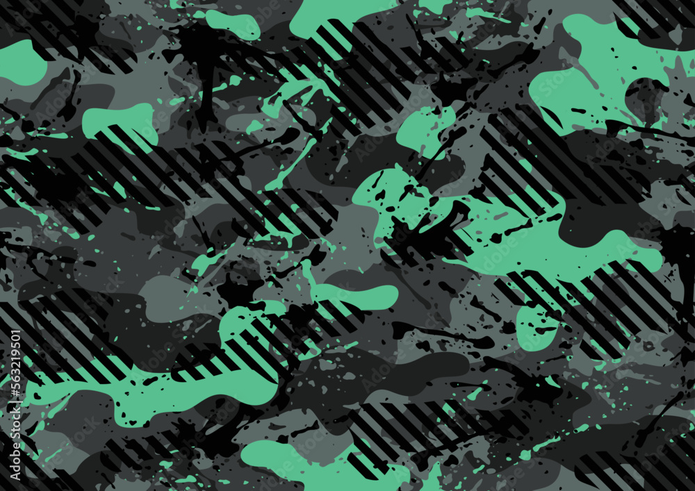 Canvas Prints Grunge camouflage texture seamless pattern. Abstract modern endless military camo background for fabric and fashion textile print. Vector illustration.