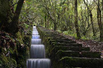 Artificial water cascade in Madeira