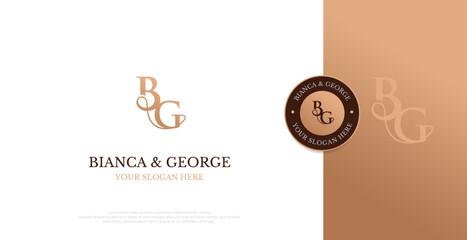 Wedding Logo Initial BG Logo Design Vector