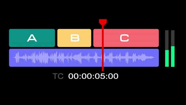 Timeline  for Video Editing Display. Video Timeline Motion Graphic for Production house and Editor . Editing tool - Video-Audio tracks