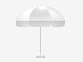 Promotional Aluminum Sun Pop Up Umbrella With Stand Outdoor Patio Umbrellas For Advertising. 3d rending illustration.