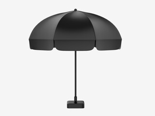 Promotional Aluminum Sun Pop Up Umbrella With Stand Outdoor Patio Umbrellas For Advertising. 3d rending illustration. © godesignz