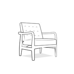 furniture and interiors line art logo
