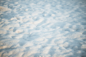 Closeup of the snow on the ground.