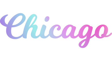 Chicago caligraphic typographic poster. T-shirt tourism Design. Template for poster, print, banner, flyer. Concept for print production. 