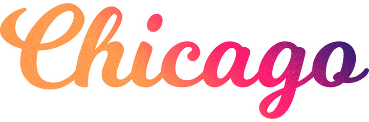 Chicago caligraphic typographic poster. T-shirt tourism Design. Template for poster, print, banner, flyer. Concept for print production. 